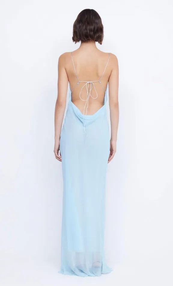 Women Prom Dresses Bec Bridge ELZETTE SPLIT MAXI DRESS 8211 DOLPHIN BLUE