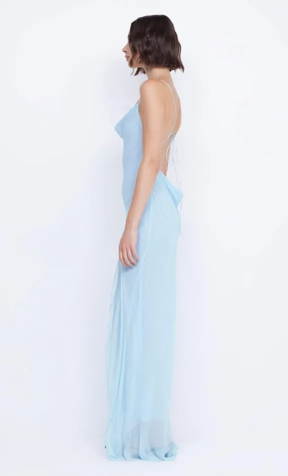Women Prom Dresses Bec Bridge ELZETTE SPLIT MAXI DRESS 8211 DOLPHIN BLUE
