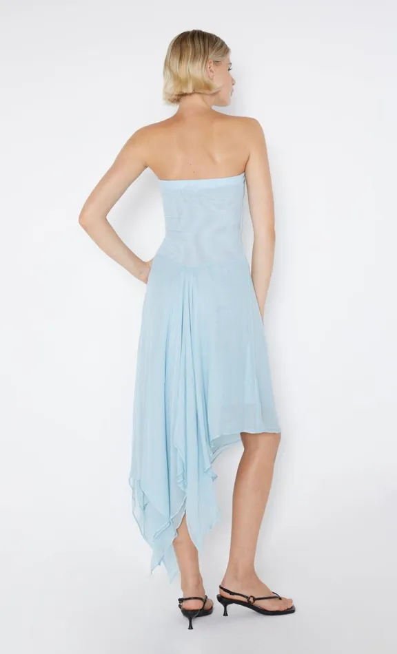 Women Prom Dresses Bec Bridge ELZETTE STRAPLESS MIDI DRESS 8211 DOLPHIN BLUE