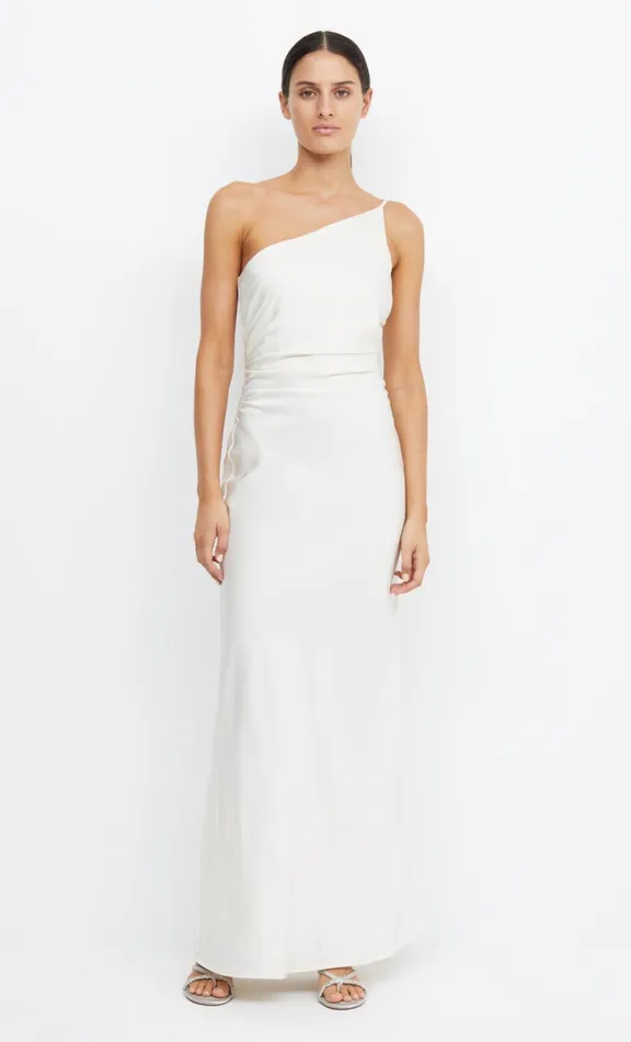 Women Prom Dresses Bec Bridge ETERNITY ASYM MAXI DRESS 8211 CREAM