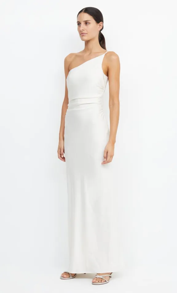 Women Prom Dresses Bec Bridge ETERNITY ASYM MAXI DRESS 8211 CREAM