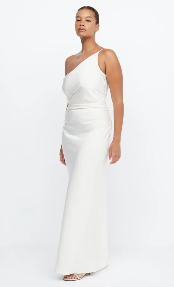 Women Prom Dresses Bec Bridge ETERNITY ASYM MAXI DRESS 8211 CREAM