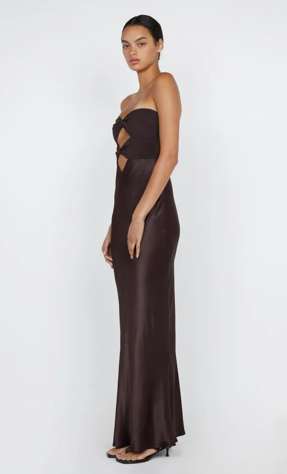 Women Prom Dresses Bec Bridge HALLE STRAPLESS DRESS 8211 CHOCOLATE