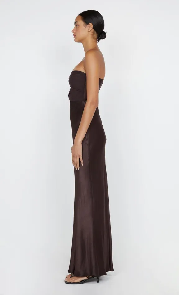 Women Prom Dresses Bec Bridge HALLE STRAPLESS DRESS 8211 CHOCOLATE