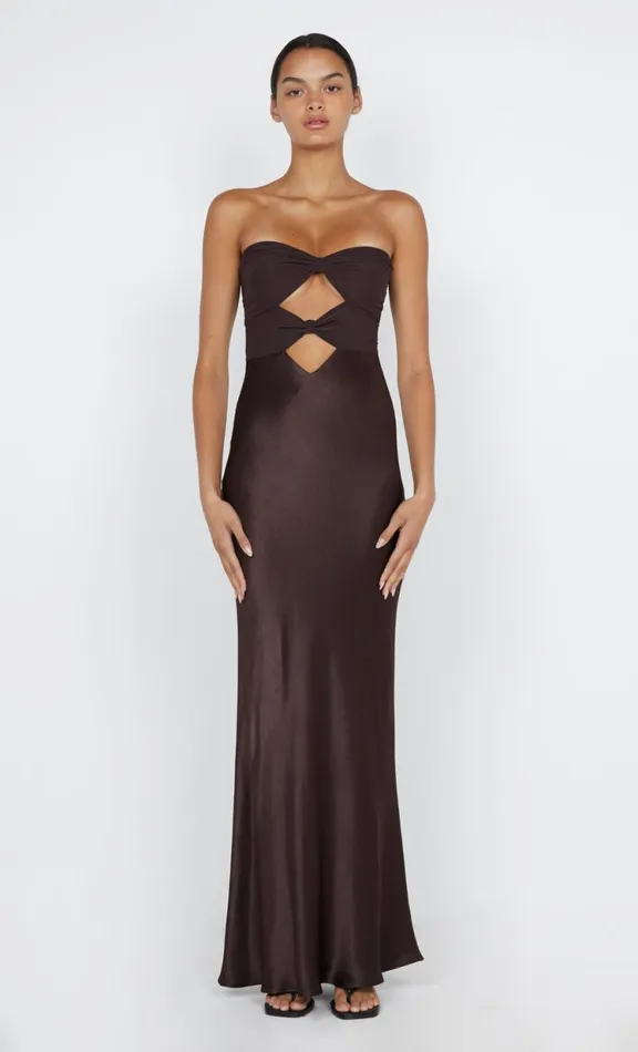 Women Prom Dresses Bec Bridge HALLE STRAPLESS DRESS 8211 CHOCOLATE