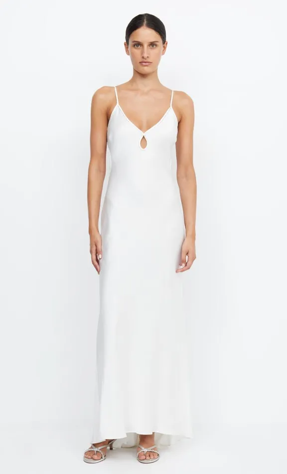Women Prom Dresses Bec Bridge PARADISE SILK BEADED MAXI DRESS 8211 IVORY