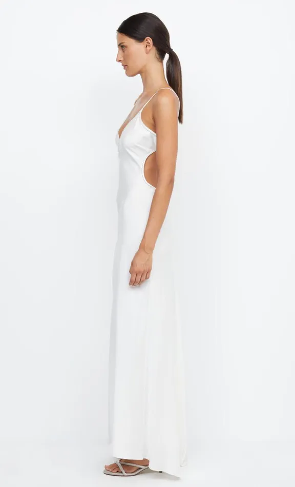 Women Prom Dresses Bec Bridge PARADISE SILK BEADED MAXI DRESS 8211 IVORY