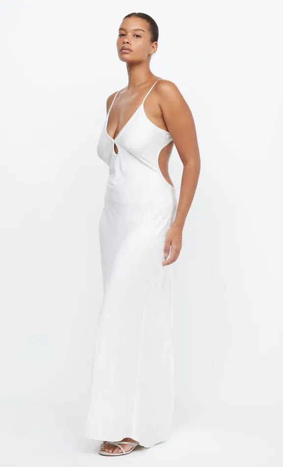 Women Prom Dresses Bec Bridge PARADISE SILK BEADED MAXI DRESS 8211 IVORY