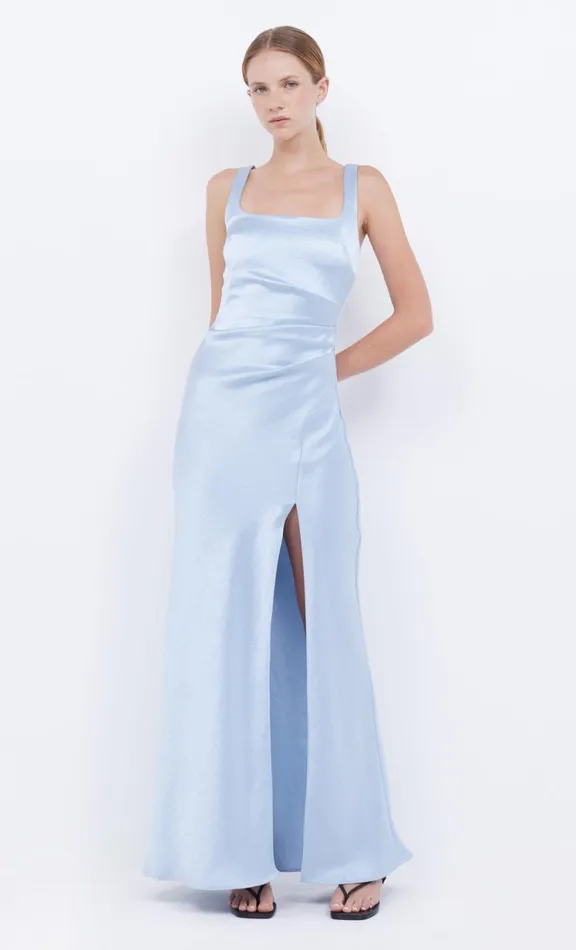 Women Prom Dresses Bec Bridge THE DREAMER SQUARE NECK DRESS 8211 DUSTY BLUE