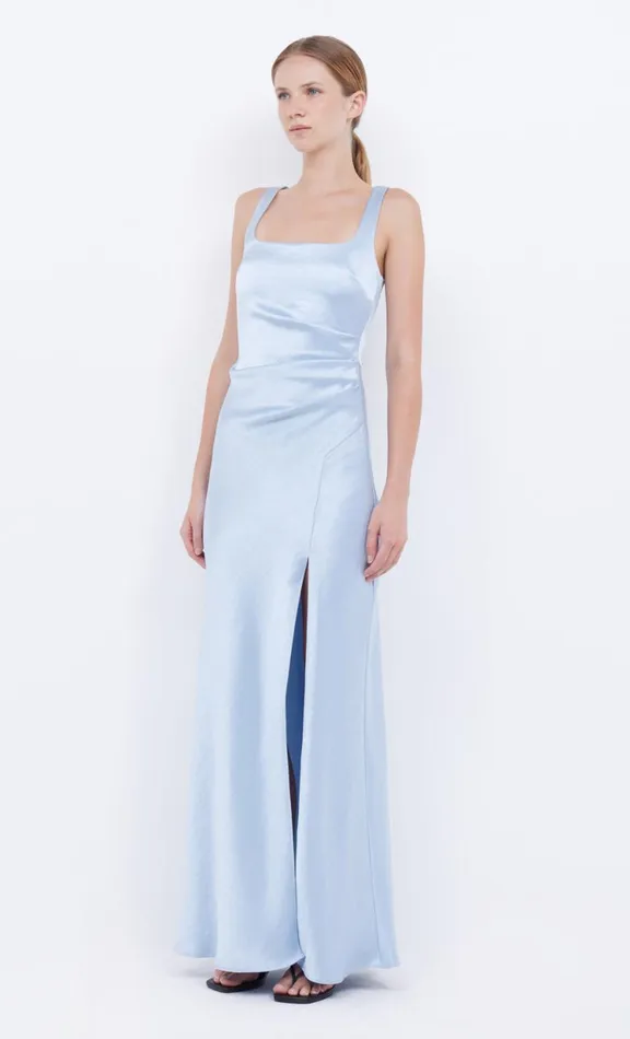 Women Prom Dresses Bec Bridge THE DREAMER SQUARE NECK DRESS 8211 DUSTY BLUE