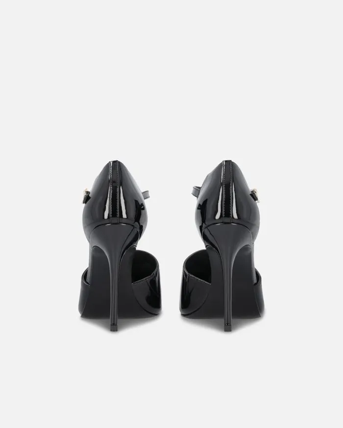 Women Pumps Pinko Shiny Shoes With Heel And Front Strap Limo Black Women Pumps Pinko Shiny Shoes With Heel And Front Strap Limo Black
