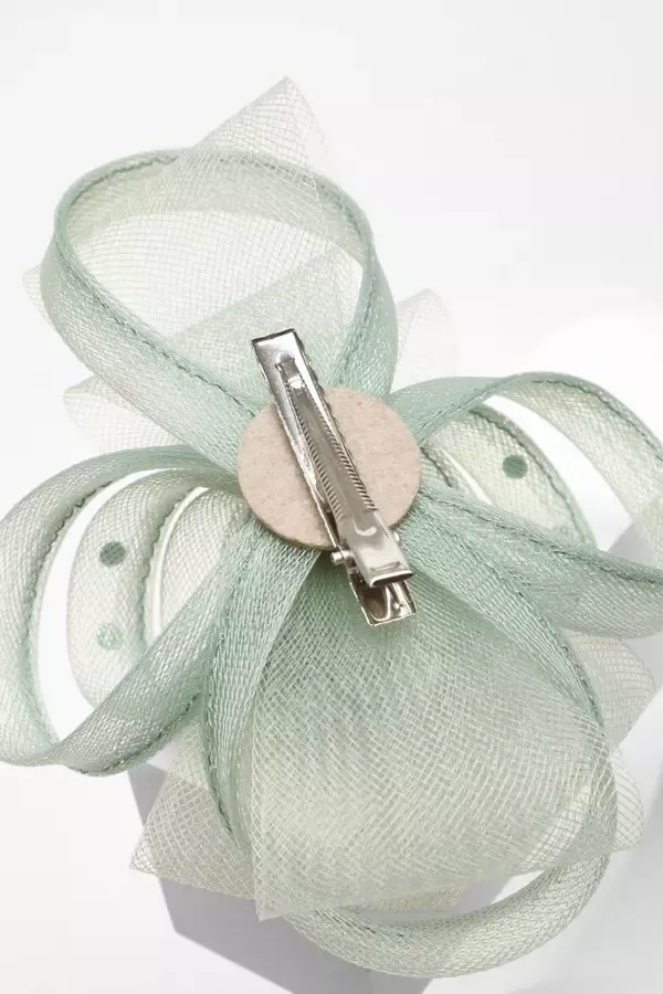 Women Sage Diamante Clip Fascinator Quiz Clothing Fascinators