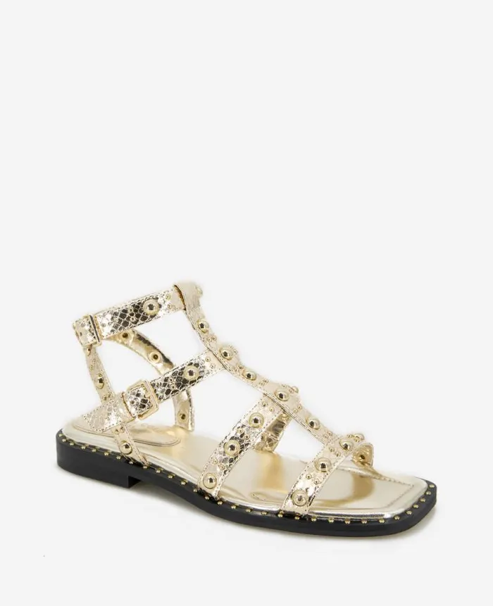 Women Sandals and Wedges Kenneth Cole Ruby Studded Gladiator Flat Sandal Gold Women Sandals and Wedges Kenneth Cole Ruby Studded Gladiator Flat Sandal Gold