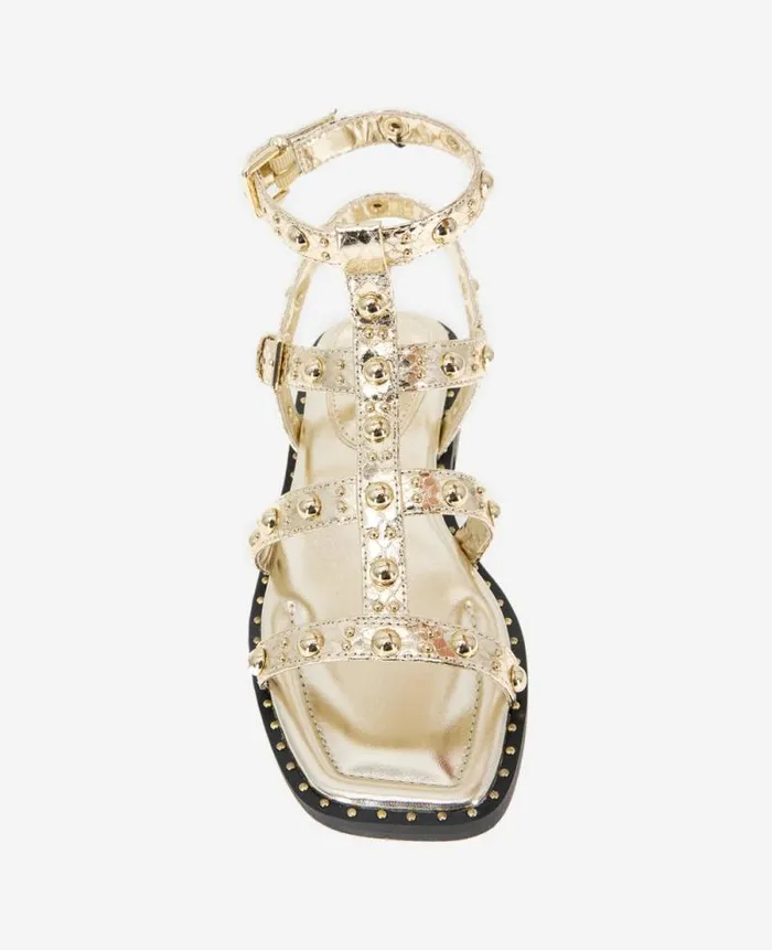 Women Sandals and Wedges Kenneth Cole Ruby Studded Gladiator Flat Sandal Gold Women Sandals and Wedges Kenneth Cole Ruby Studded Gladiator Flat Sandal Gold