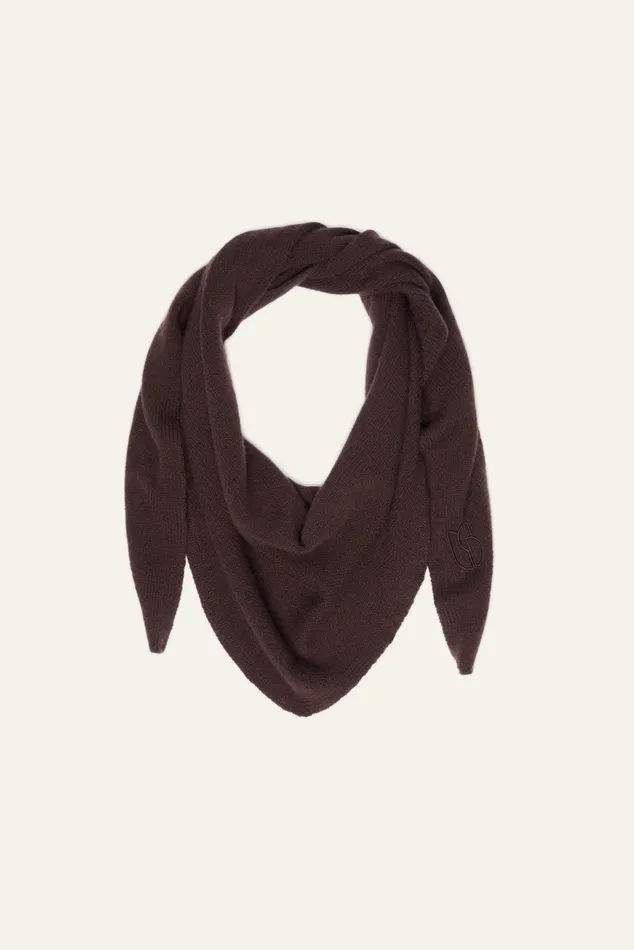 Women Scarves and Beanies Baandsh Triangle Knitted Scarf Colly Gray