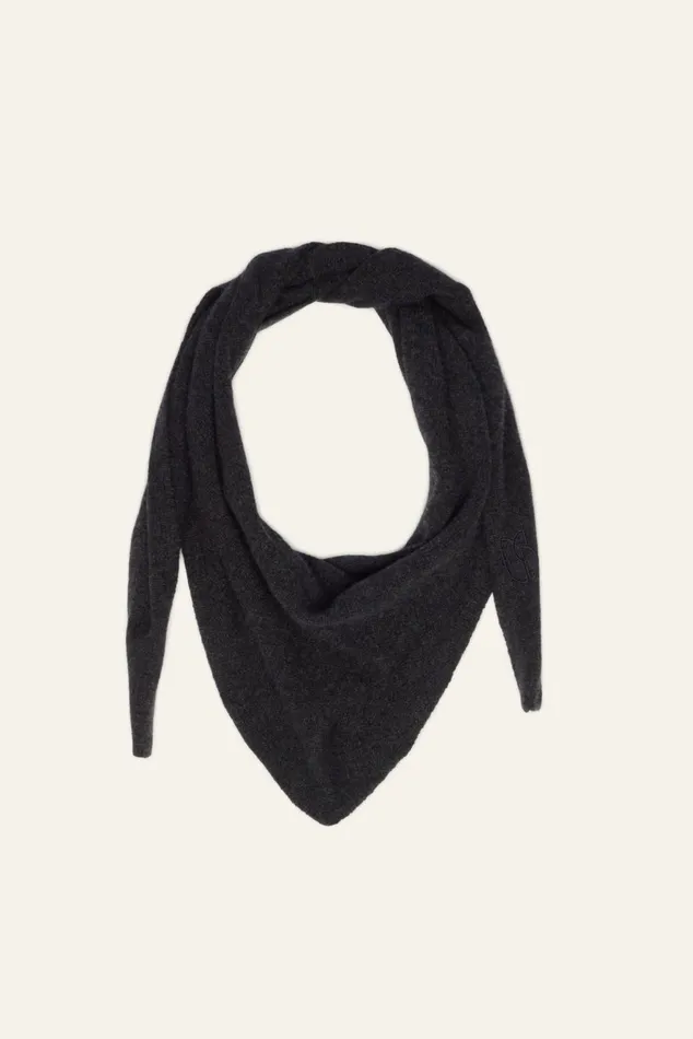 Women Scarves and Beanies Baandsh Triangle Knitted Scarf Colly Gray