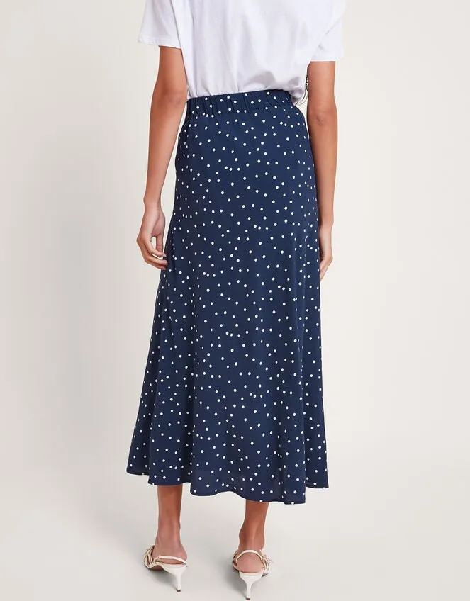 Women Shiloh Spot Bias Skirt Blue Monsoon Skirts
