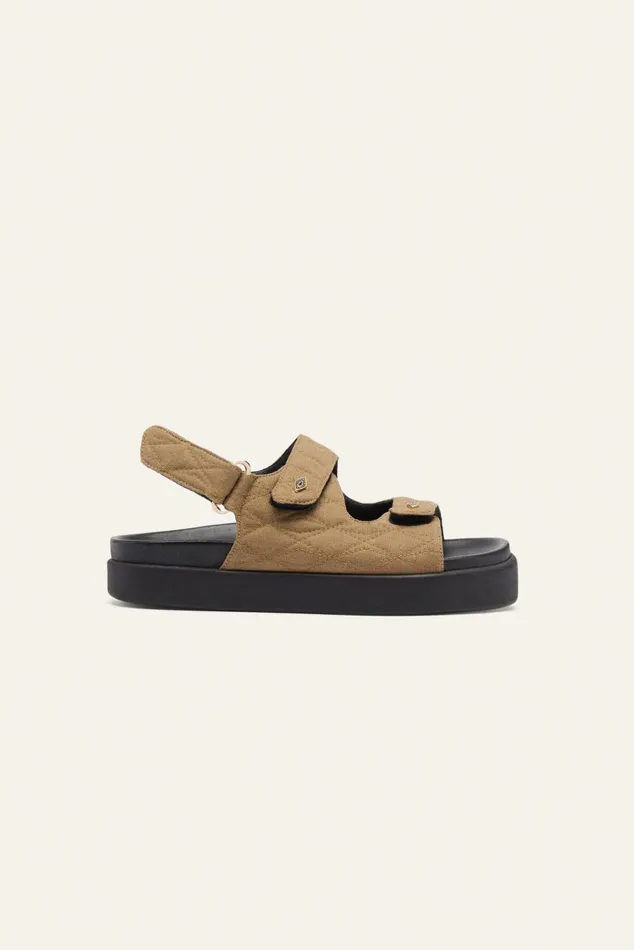 Women Shoes Baandsh Open Sandals With Velcro Cratch Green