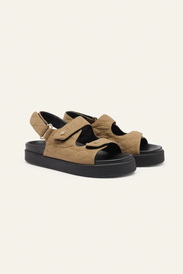 Women Shoes Baandsh Open Sandals With Velcro Cratch Green