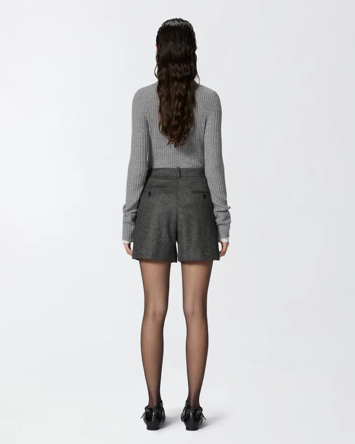 Women Shorts Pinko Textured Tailored Shorts Blackgrey Women Shorts Pinko Textured Tailored Shorts Blackgrey