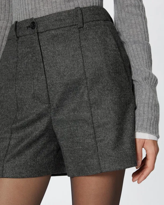 Women Shorts Pinko Textured Tailored Shorts Blackgrey Women Shorts Pinko Textured Tailored Shorts Blackgrey