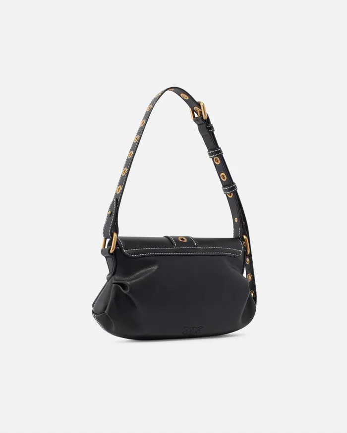 Women Shoulder Bags Pinko Jolene Small Shoulder Bag With Metal Strap Blackantique Gold Women Shoulder Bags Pinko Jolene Small Shoulder Bag With Metal Strap Blackantique Gold