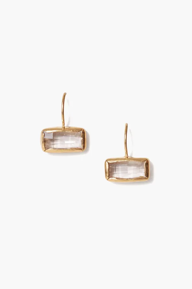 Women Silver Shade Crystal Tab Earrings Chan Luu Earrings