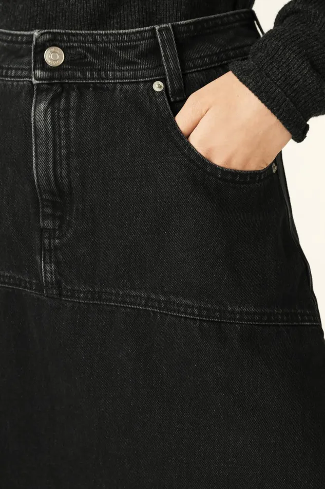 Women Skirts and Shorts Baandsh Denim Midi Skirt Volentia Black
