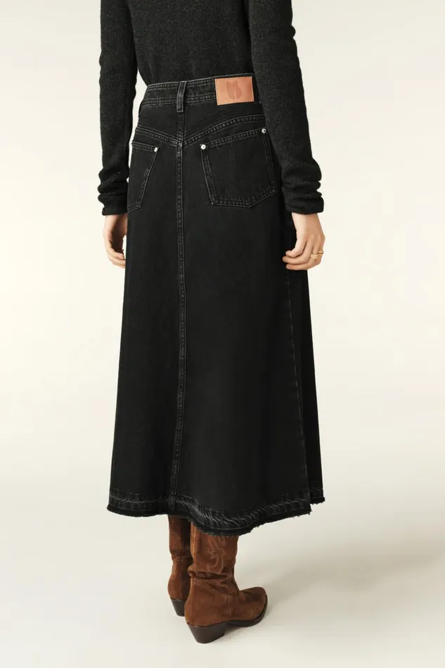 Women Skirts and Shorts Baandsh Denim Midi Skirt Volentia Black