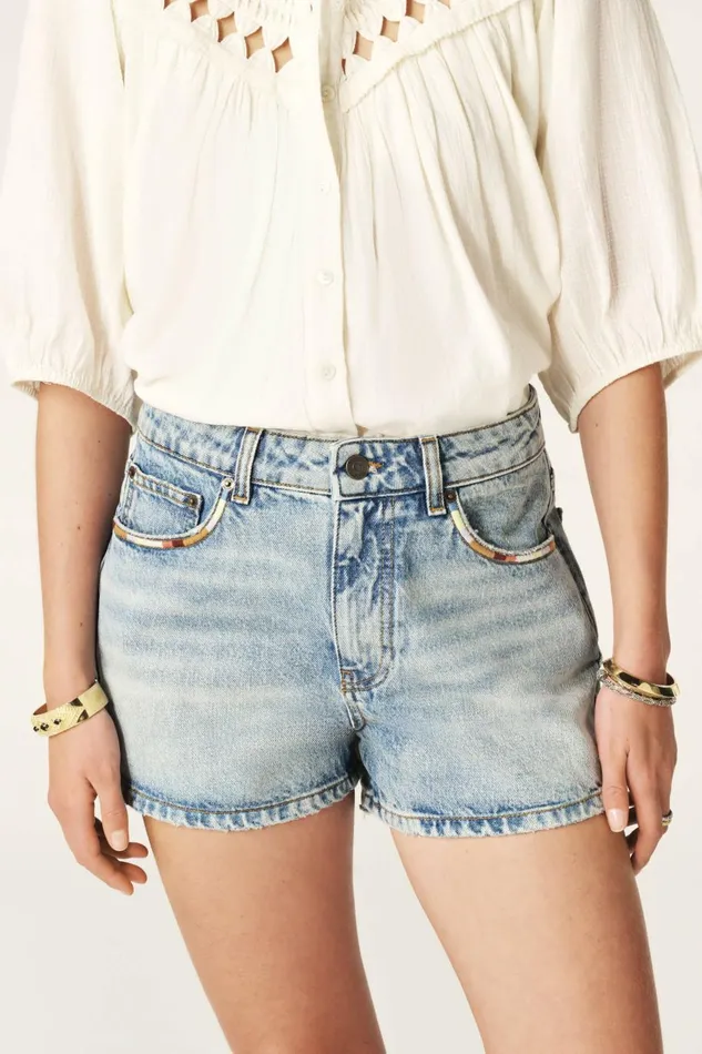 Women Skirts and Shorts Baandsh Denim Shorts Fegor Blue