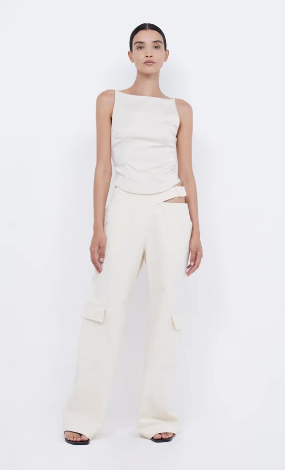 Women Sleeveless Bec Bridge JONES BOATNECK TOP 8211 VANILLA BEAN