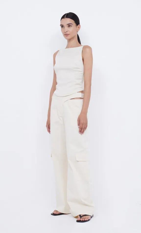 Women Sleeveless Bec Bridge JONES BOATNECK TOP 8211 VANILLA BEAN
