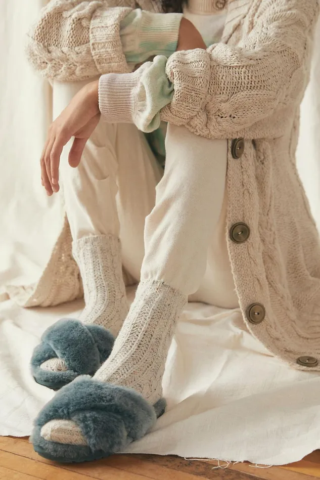 Women Slippers Free People Mayberry Slipper Frosted Deep Teal