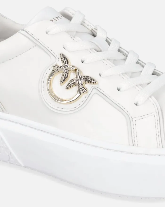 Women Sneakers Pinko Highsoled Flatform Sneakers With Metal Logo Whiteplatinum Women Sneakers Pinko Highsoled Flatform Sneakers With Metal Logo Whiteplatinum