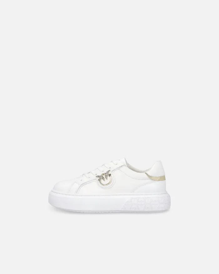 Women Sneakers Pinko Highsoled Flatform Sneakers With Metal Logo Whiteplatinum Women Sneakers Pinko Highsoled Flatform Sneakers With Metal Logo Whiteplatinum