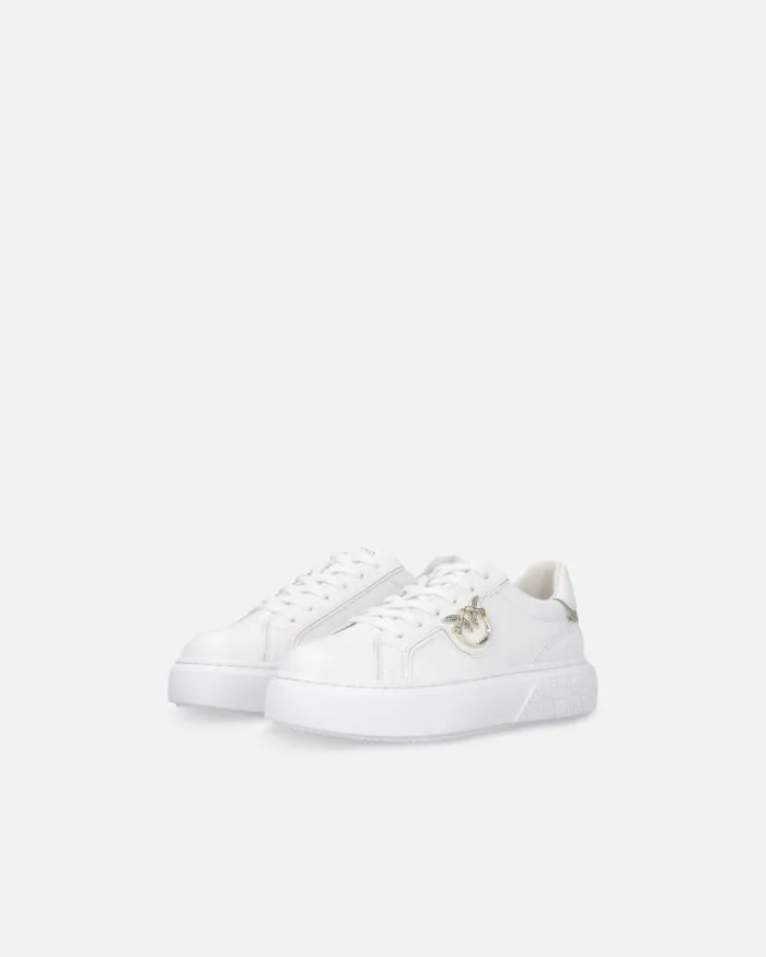 Women Sneakers Pinko Highsoled Flatform Sneakers With Metal Logo Whiteplatinum Women Sneakers Pinko Highsoled Flatform Sneakers With Metal Logo Whiteplatinum