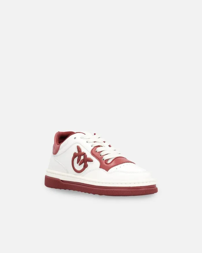 Women Sneakers Pinko Twotone Sneakers With Logo Embroidery Milkburgundy Women Sneakers Pinko Twotone Sneakers With Logo Embroidery Milkburgundy