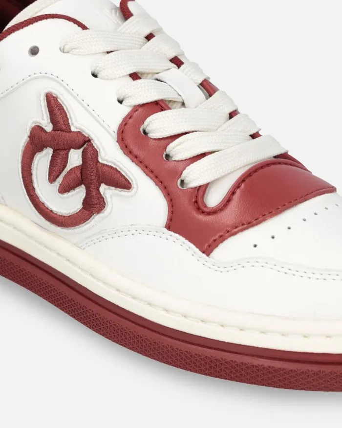 Women Sneakers Pinko Twotone Sneakers With Logo Embroidery Milkburgundy Women Sneakers Pinko Twotone Sneakers With Logo Embroidery Milkburgundy