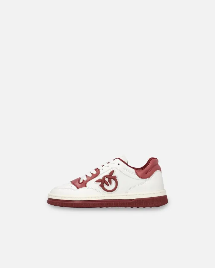 Women Sneakers Pinko Twotone Sneakers With Logo Embroidery Milkburgundy Women Sneakers Pinko Twotone Sneakers With Logo Embroidery Milkburgundy