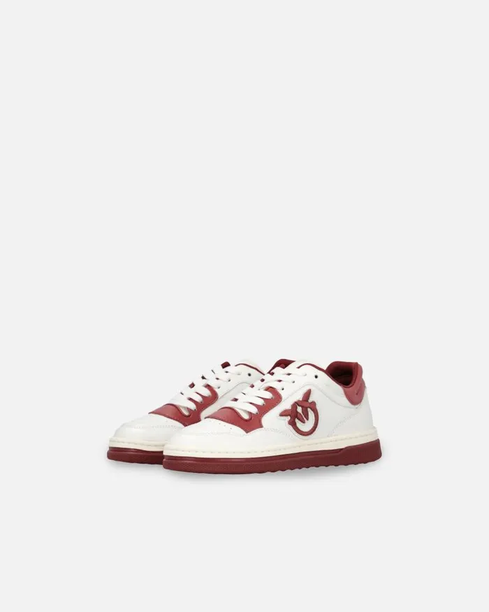 Women Sneakers Pinko Twotone Sneakers With Logo Embroidery Milkburgundy Women Sneakers Pinko Twotone Sneakers With Logo Embroidery Milkburgundy