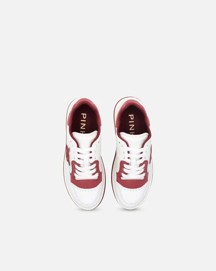 Women Sneakers Pinko Twotone Sneakers With Logo Embroidery Milkburgundy Women Sneakers Pinko Twotone Sneakers With Logo Embroidery Milkburgundy