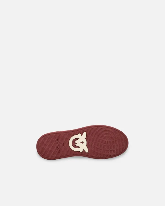 Women Sneakers Pinko Twotone Sneakers With Logo Embroidery Milkburgundy Women Sneakers Pinko Twotone Sneakers With Logo Embroidery Milkburgundy
