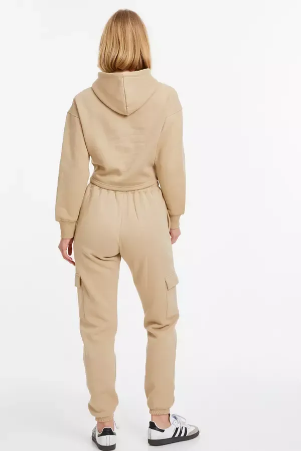 Women Stone Fleece Cargo Joggers Quiz Clothing Casual Clothing