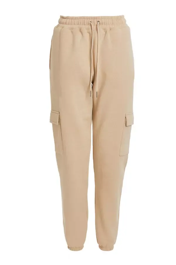 Women Stone Fleece Cargo Joggers Quiz Clothing Casual Clothing