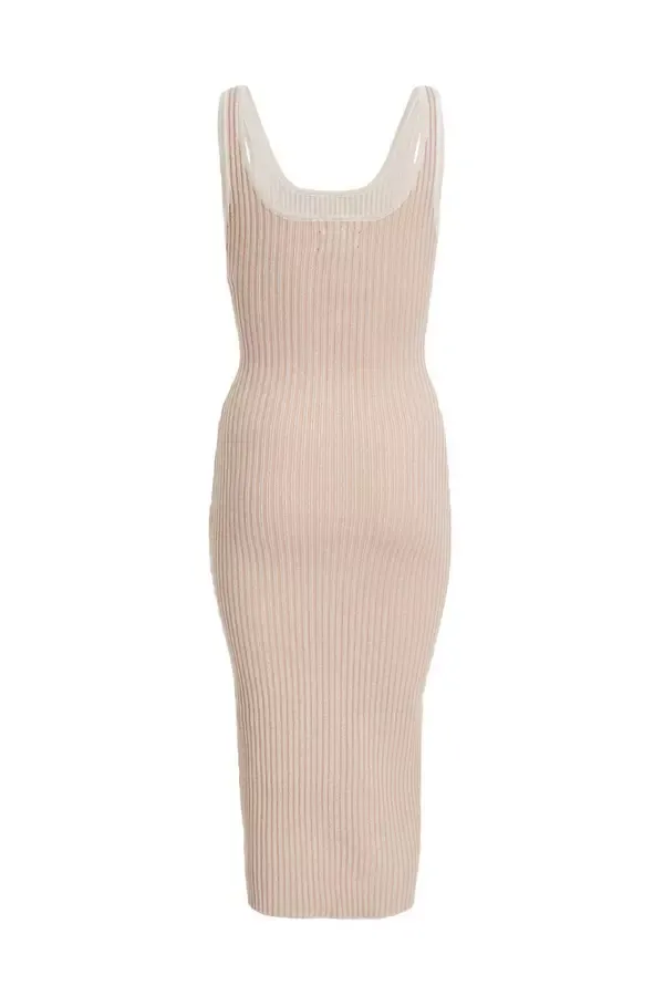 Women Stone Ribbed Midi Dress Quiz Clothing Going Out