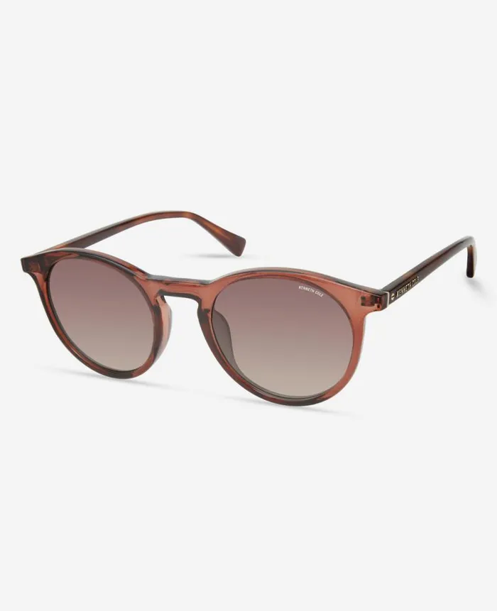 Women Sunglasses Kenneth Cole Round Sunglasses Brown