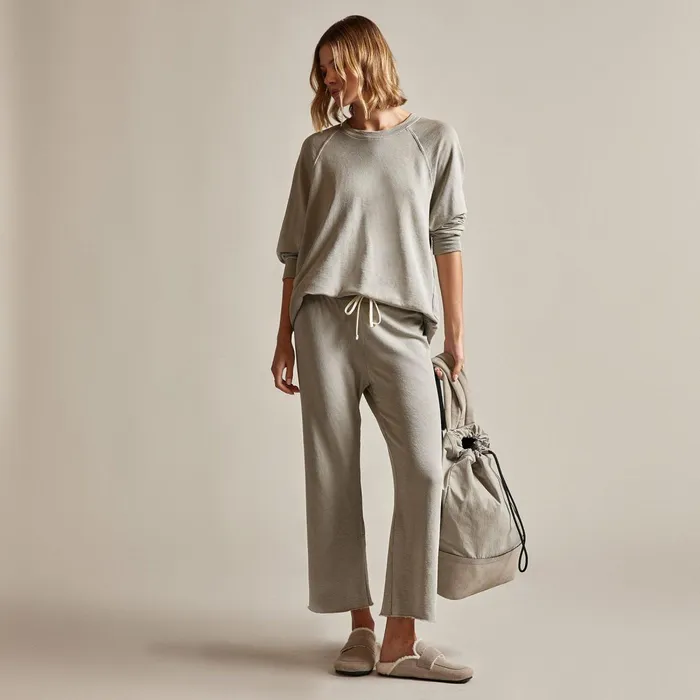Women Sweat TopsBottoms James Perse Vintage French Terry Cutoff Sweatpant Dapple Pigment Women Sweat TopsBottoms James Perse Vintage French Terry Cutoff Sweatpant Dapple Pigment