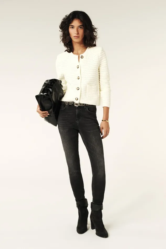 Women Sweaters and Cardigans Baandsh Decorative Knit Cardigan Gaspard OffWhite