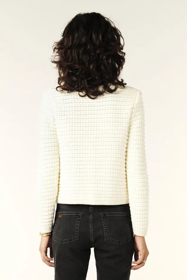 Women Sweaters and Cardigans Baandsh Decorative Knit Cardigan Gaspard OffWhite