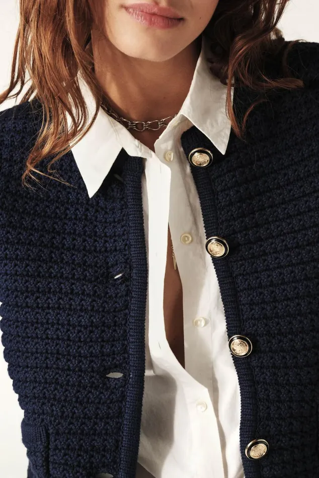 Women Sweaters and Cardigans Baandsh Decorative Knit Cardigan Gaspard OffWhite